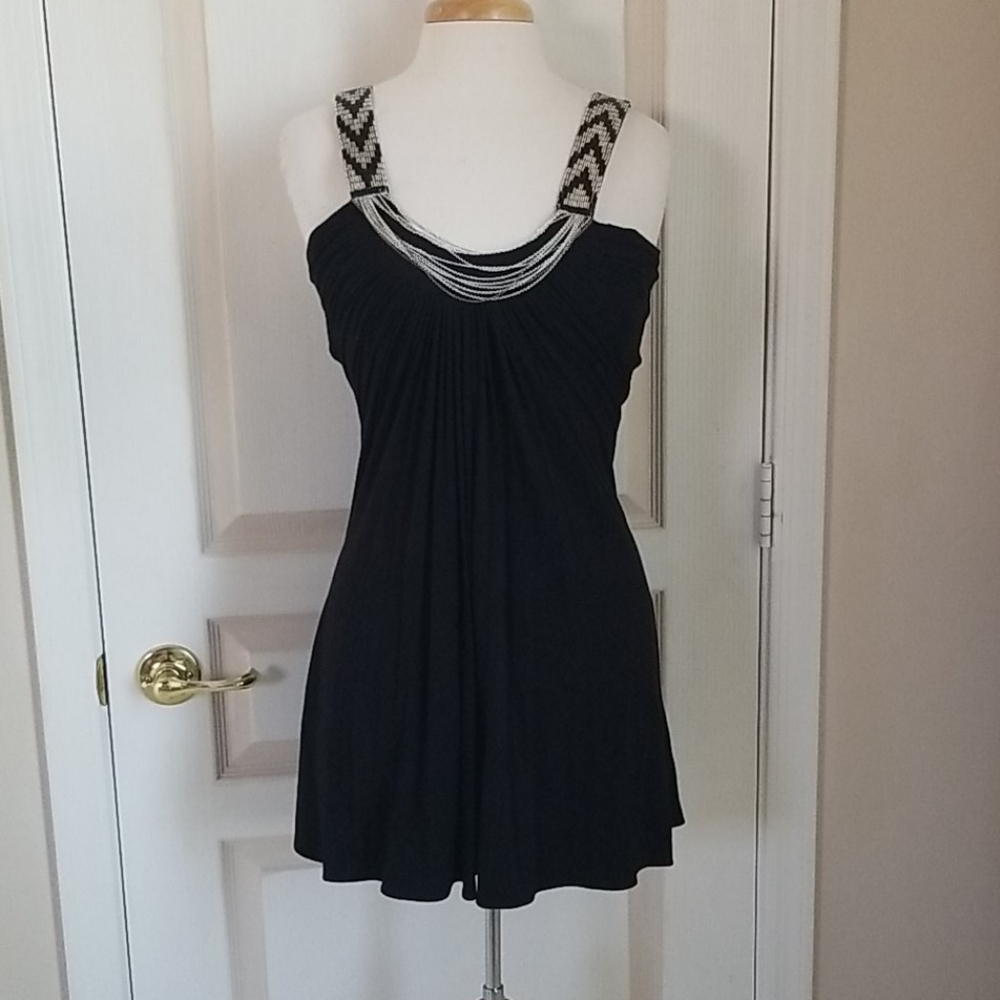 Sky Aztec Black Dress